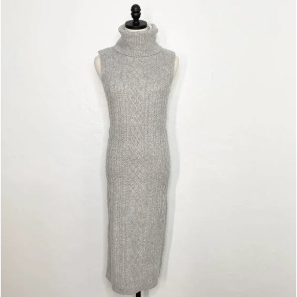 HOUSE of Harlow 1960 Sweater Dress Turtleneck Gray Size M - Picture 2 of 10